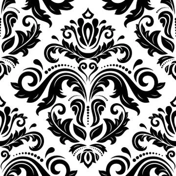 Damask Seamless  Pattern Stock Illustration