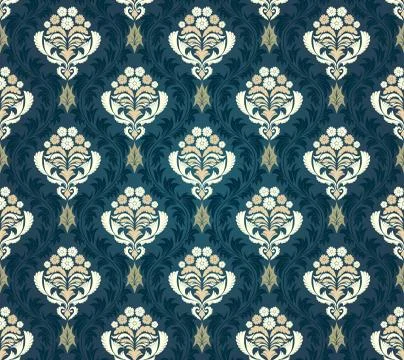 Damask Seamless Pattern Illustrazione stock