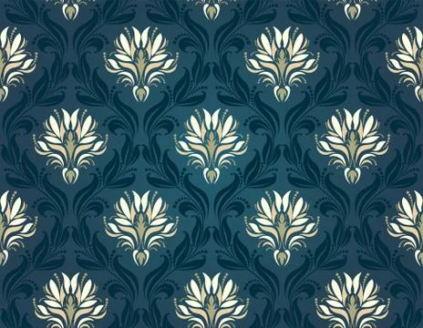 Damask Seamless Pattern Stock Illustration