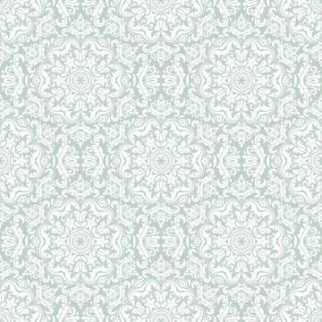 Damask Seamless  Pattern. Orient Background. Blue and White Colors Stock Illustration