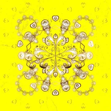 Damask seamless pattern repeating background. Golden floral ornament in baroque Stock Illustration