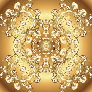 Damask seamless pattern repeating background. Antique golden repeatable sketch. イラスト素材