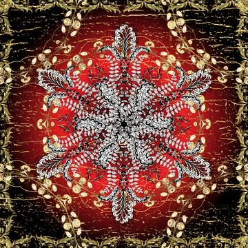 Damask seamless repeating background. Gold floral ornament in baroque style. Gol Stock Illustration