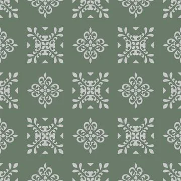 Damask seamless vector pattern, classic vintage damask ornament. Stock Illustration