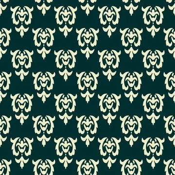 Damask seamless vector pattern classic vintage damask ornament. Stock Illustration