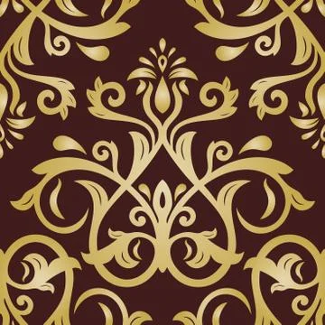 Damask Seamless Vector Pattern Illustrazione stock