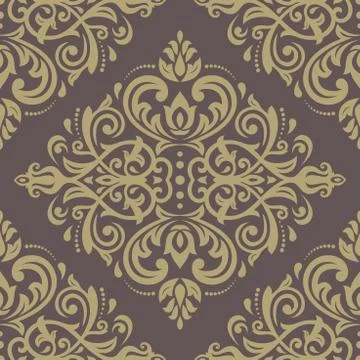 Damask Seamless Vector Pattern 스톡 일러스트