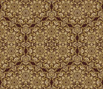 Damask Seamless Vector Pattern Stockillustratie