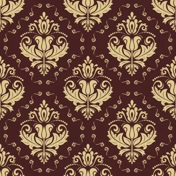 Damask Seamless Vector Pattern 스톡 일러스트