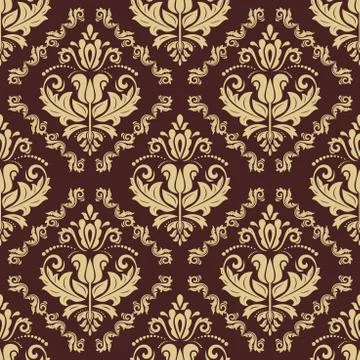 Damask Seamless Vector Pattern Stock Illustration