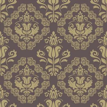 Damask Seamless Vector Pattern 스톡 일러스트