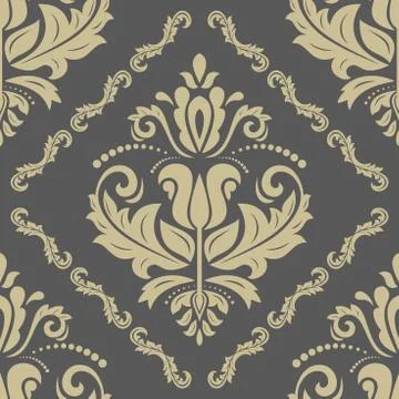 Damask Seamless Vector Pattern 스톡 일러스트