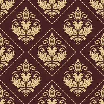 Damask Seamless Vector Pattern Stock Illustration