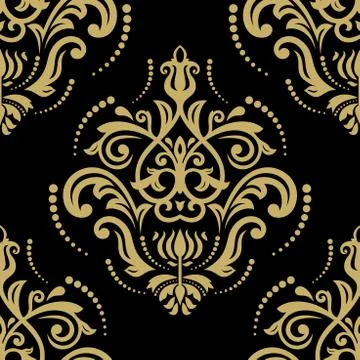Damask Seamless Vector Pattern 스톡 일러스트