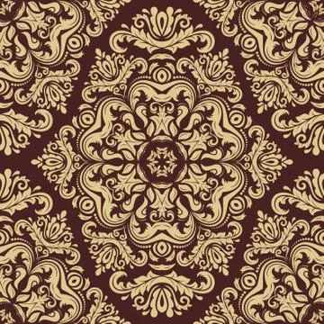 Damask Seamless Vector Pattern Stock Illustration