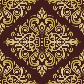 Damask Seamless Vector Pattern 스톡 일러스트