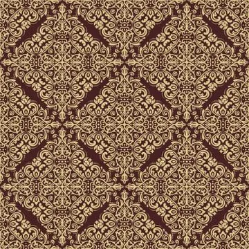 Damask Seamless Vector Pattern 스톡 일러스트