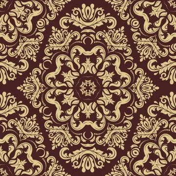 Damask Seamless Vector Pattern 스톡 일러스트