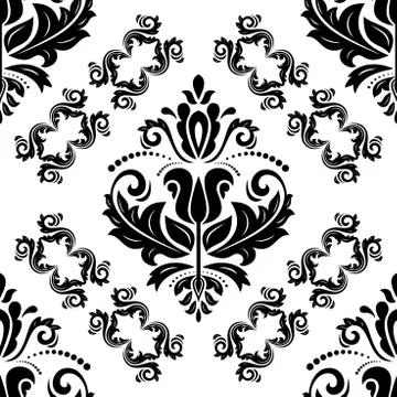 Damask Seamless Vector Pattern 스톡 일러스트