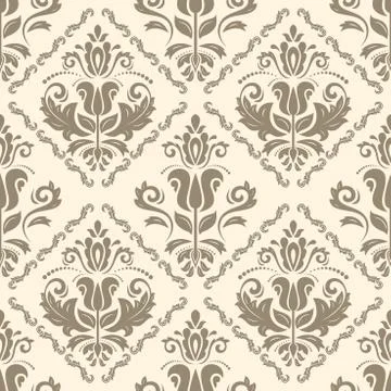 Damask Seamless Vector Pattern Stock Illustration