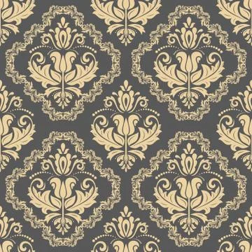 Damask Seamless Vector Pattern Stock Illustration