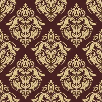 Damask Seamless Vector Pattern. Orient Background Stock Illustration