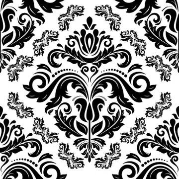 Damask Seamless Vector Pattern. Orient Background Illustrazione stock