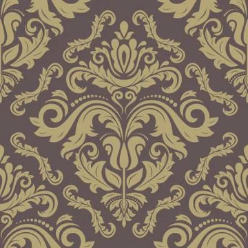 Damask Seamless Vector Pattern. Orient Background 스톡 일러스트