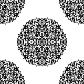 Damask Seamless Vector Pattern. Orient Background 스톡 일러스트
