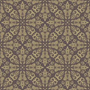 Damask Seamless Vector Pattern. Orient Background Illustrazione stock