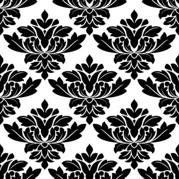 Damask style arabesque pattern Stock Illustration