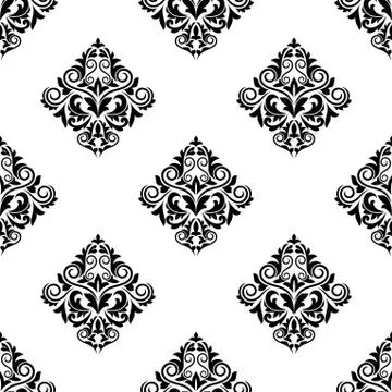 Damask-style arabesque seamless pattern 스톡 일러스트
