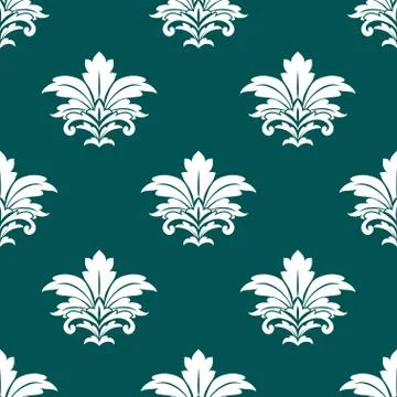 Damask style repeat arabesque pattern Stock Illustration