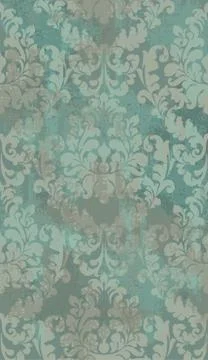 Damask texture grunge background Vector. Floral ornament pattern decoration w Stock Illustration