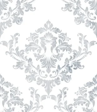 Damask texture pattern Vector. Luxury wallpaper ornament decor. Baroque Texti Illustrazione stock
