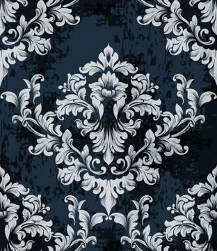 Damask texture pattern Vector. Luxury wallpaper ornament decor. Baroque Texti Stock Illustration