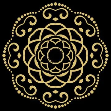 Damask Vector Background With Arabesques in Oriental Style Stock Illustration