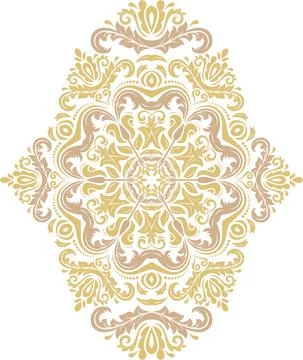 Damask Vector Background With Arabesques in Oriental Style Stock Illustration