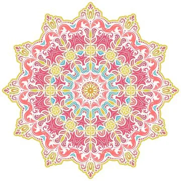 Damask Vector Background With Arabesques in Oriental Style 스톡 일러스트