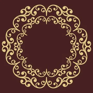 Damask Vector Background With Arabesques in Oriental Style Stock Illustration