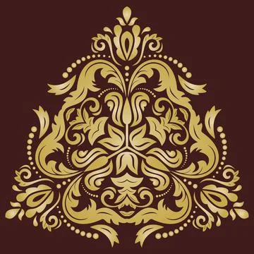 Damask Vector Background With Arabesques in Oriental Style Stock Illustration
