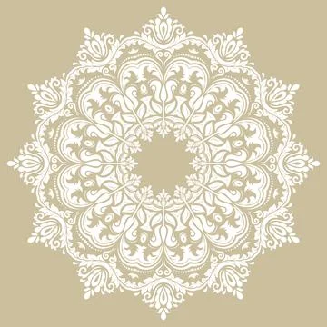 Damask Vector Background With Arabesques in Oriental Style Stock Illustration