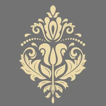 Damask Vector Background With Arabesques in Oriental Style Stock Illustration