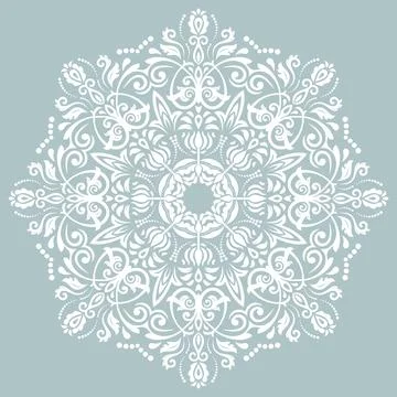 Damask Vector Background With Arabesques in Oriental Style Stock Illustration