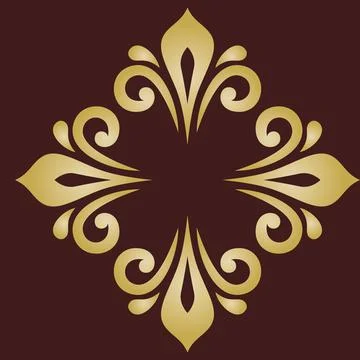 Damask Vector Background With Arabesques in Oriental Style Stock Illustration