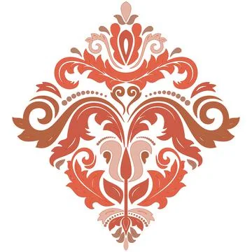 Damask Vector Background With Arabesques in Oriental Style Stock Illustration