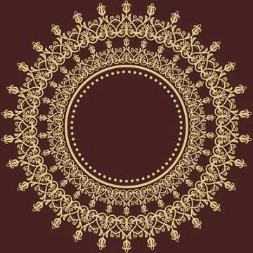 Damask Vector Background With Arabesques in Oriental Style Stock Illustration