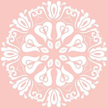 Damask Vector Background With Arabesques in Oriental Style Stock Illustration