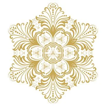 Damask Vector Background With Arabesques in Oriental Style Stock Illustration