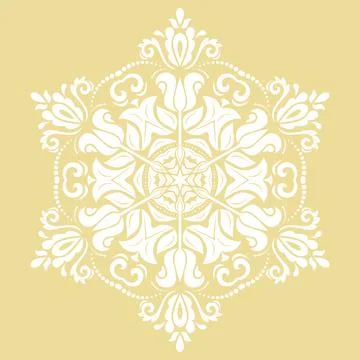 Damask Vector Background With Arabesques in Oriental Style Stock Illustration